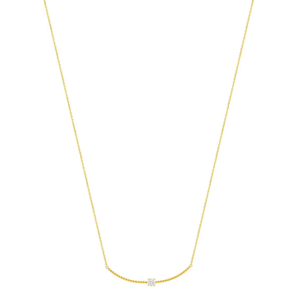 Collier plaqué or zirconia 45 cm