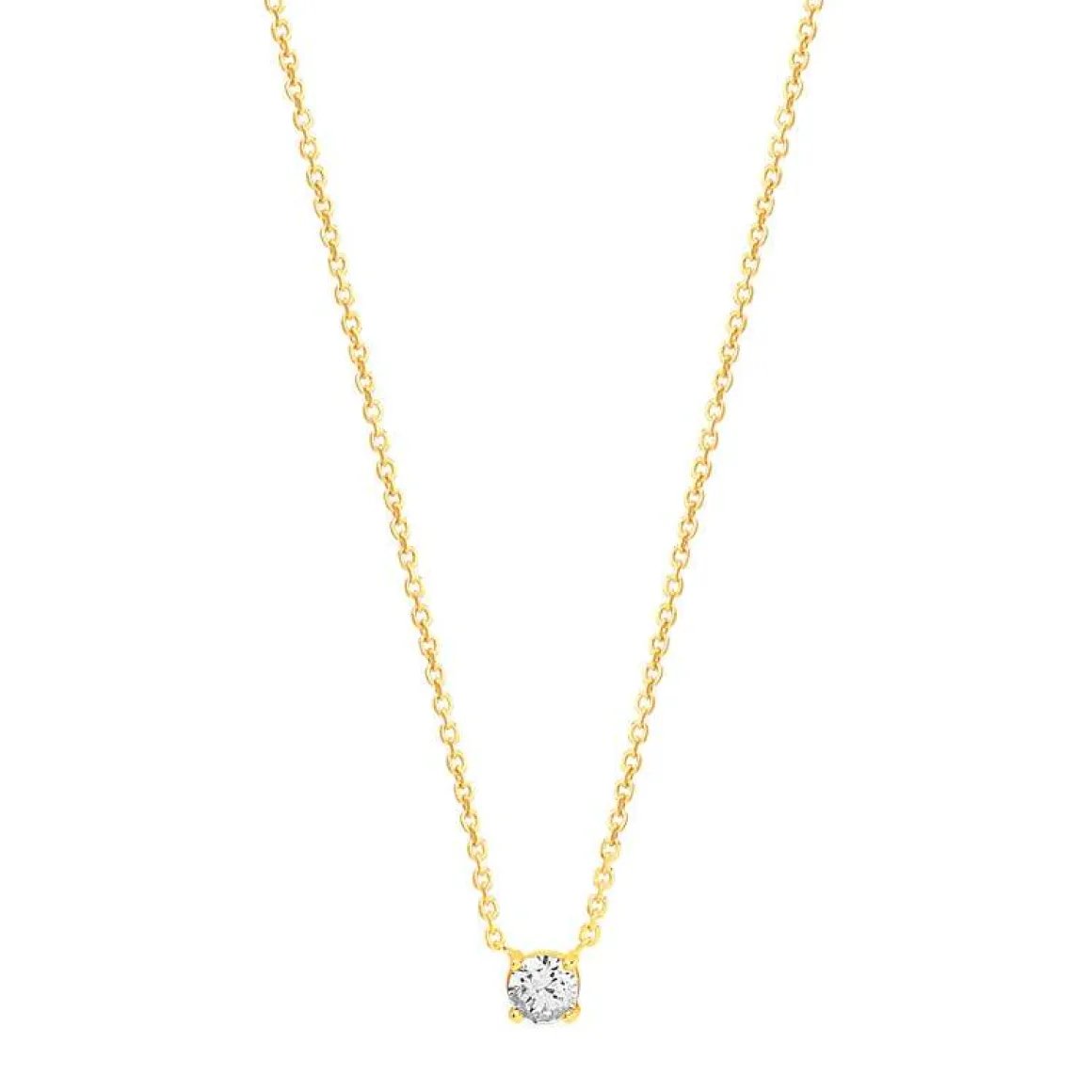 Collier plaqué or zirconia 45 cm