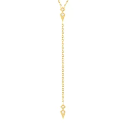 Collier plaqué or zirconias 45 cm