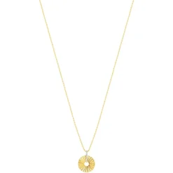 Collier plaqué or zirconias 45 cm