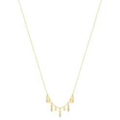 Collier plaqué or zirconias 45 cm