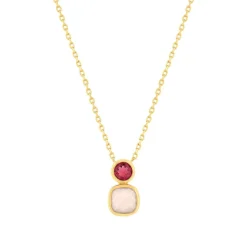 Collier plaqué or zirconias 45 cm