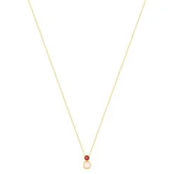 Collier plaqué or zirconias 45 cm