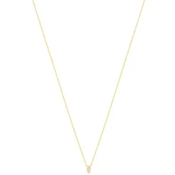 Collier plaqué or zirconias 45 cm