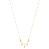 Collier plaqué or zirconias 45 cm motif goutte