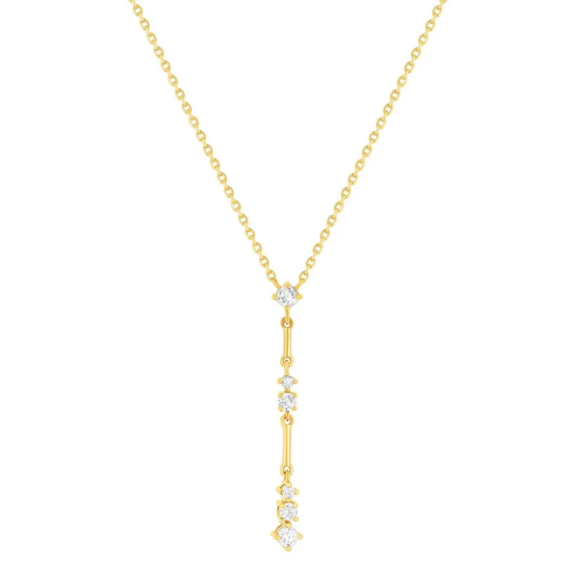 Collier plaqué or zirconias 45 cm