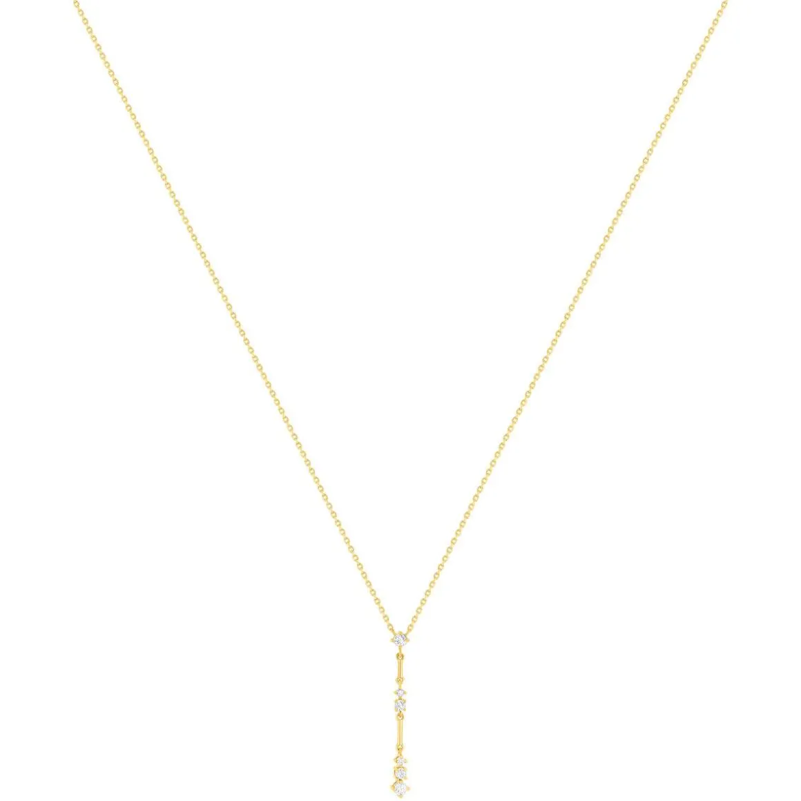 Collier plaqué or zirconias 45 cm