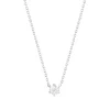 Collier solitaire or 750 blanc diamant HSI 0.3 carat 42cm