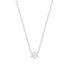 Collier solitaire or 750 blanc diamant synthétique 0.4 carat 42cm