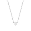 Collier solitaire or 750 blanc diamant HP1 0.2 carat 42cm