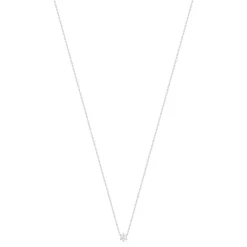Collier solitaire or 750 blanc diamant HP1 0.4 carat 42cm
