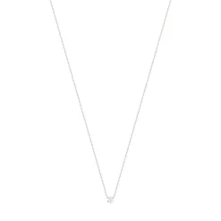Collier solitaire or 750 blanc diamant HP1 0.25 carat 42cm