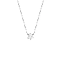 Collier solitaire or 750 blanc diamant HP1 0.25 carat 42cm