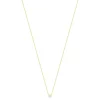 Collier solitaire or 750 jaune diamant synthétique 0.4 carat 42cm