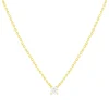 Collier solitaire or 750 jaune diamant HSI 0.3 carat 42cm