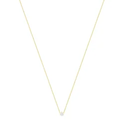 Collier solitaire or 750 jaune diamant HP1 0.5 carat 42cm