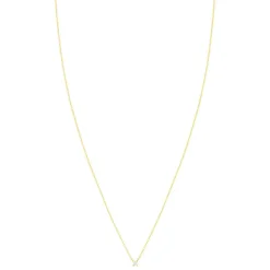 Collier solitaire or 750 jaune diamant HSI 0.2 carat 42cm
