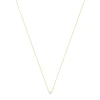 Collier solitaire or 750 jaune diamant HSI 0.5 carat 42cm