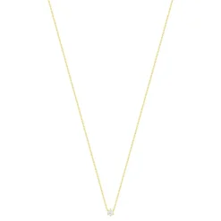 Collier solitaire or 750 jaune diamant HP1 0.4 carat 42cm
