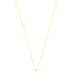 Collier solitaire or 750 jaune diamant HP1 0.3 carat 42cm