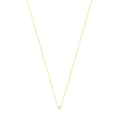 Collier solitaire or 750 jaune diamant HP1 0.25 carat 42cm