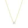 Collier solitaire or 750 jaune diamant HSI 0.4 carat 42cm
