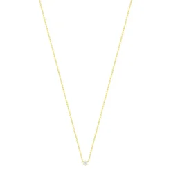 Collier solitaire or 750 jaune diamant HP1 0.2 carat 42cm