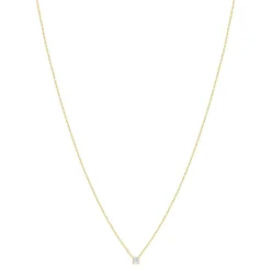 Collier solitaire or 750 jaune diamant HP1 0.25 carat 42cm