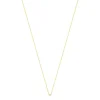 Collier solitaire plaqué or jaune zirconias serti 4 griffes 45cm