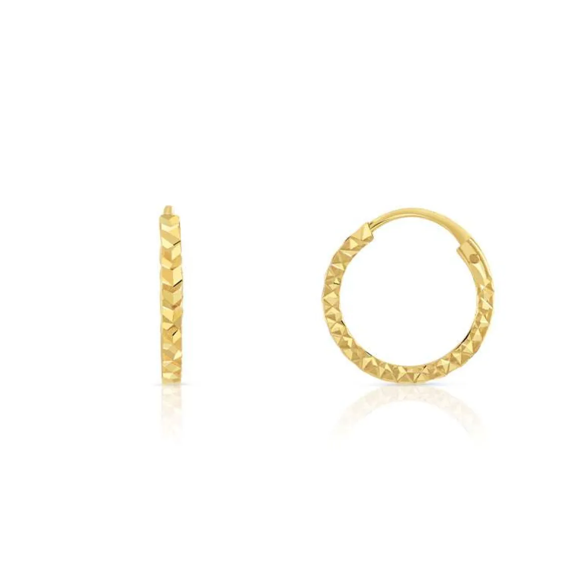 CREOLES en or jaune 375 diamanté
