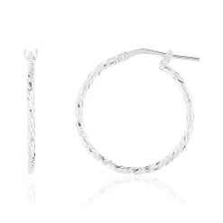 Créoles argent 925 ciselées 24 mm