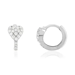 Créoles argent coeurs zirconias