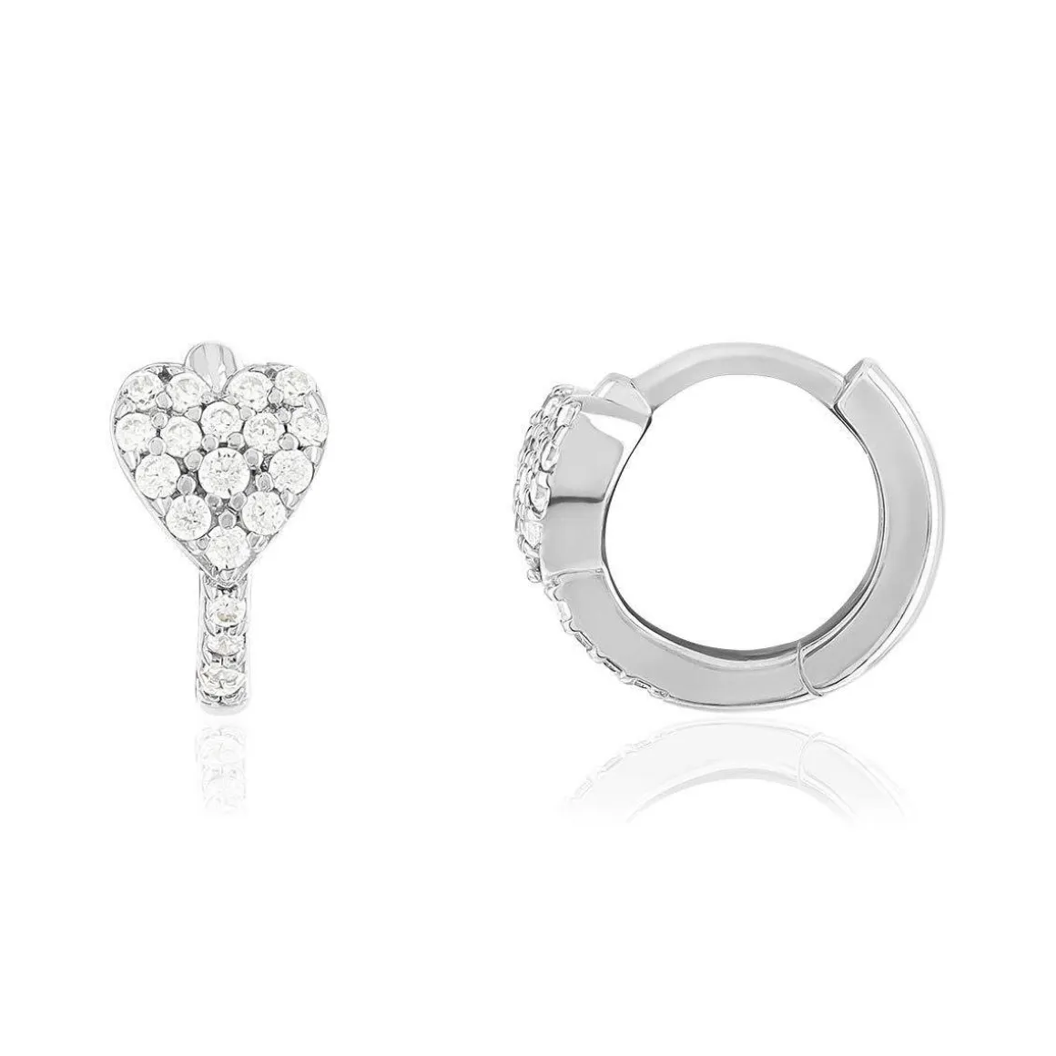 Créoles argent coeurs zirconias