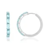 Créoles argent 925 cristal bleu