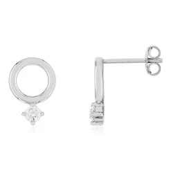 Créoles argent 925 pampille zirconias
