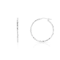 Créoles argent 925 striées 33.50 mm