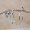 Créoles argent 925 torsadées 54 mm