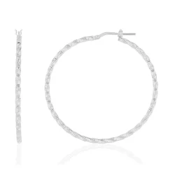 Créoles argent 925 torsadées 45 mm