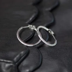 Créoles argent zirconias 28 mm