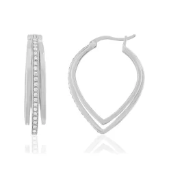 Créoles argent 925 zirconias 23 mm