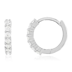 Créoles argent 925 zirconias 15 mm.