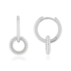 Créoles argent 925 zirconias, motif cercle