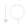 Créoles argent 925 zirconias, motif triangle