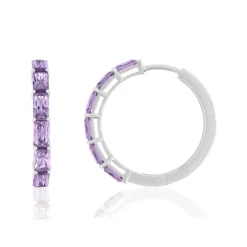 Créoles argent 925 zirconias violets