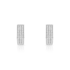 Créoles or 375 blanc diamants
