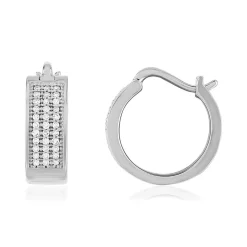 Créoles or blanc 750 diamants 13mm