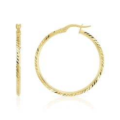 Créoles or 375 jaune diamanté 30 mm