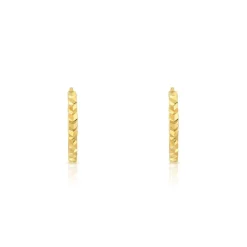 Créoles or 750 jaune diamanté 12 mm