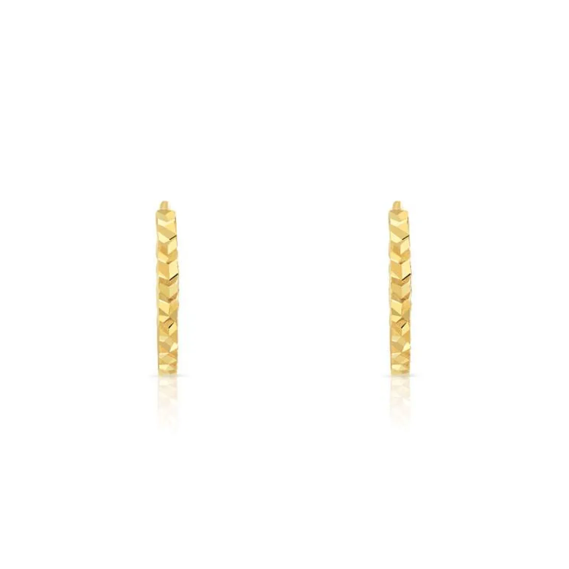 Créoles or 750 jaune diamanté 12 mm