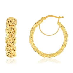 Créoles or 750 jaune maille royale 25 mm